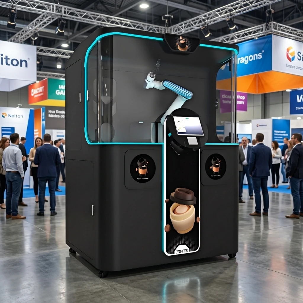 AI Intelligent Robot Vending Machine With Robot Arm for Fresh Ground Cafe  for Different Public Spots