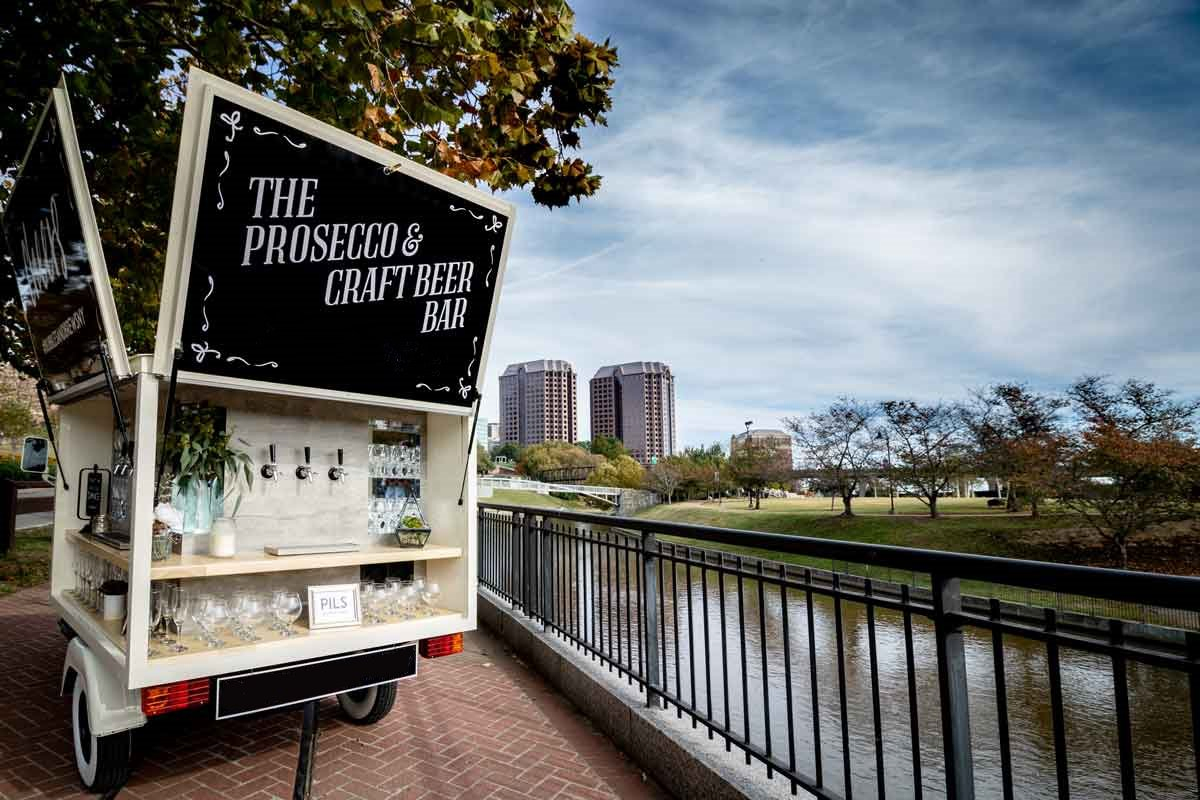 Vintage Piaggio Ape Bar Food Truck Mobile Batch Craft Cocktails Outdoor Snack Drink Cart for Cold Brew Coffee and Non-Alcoholic