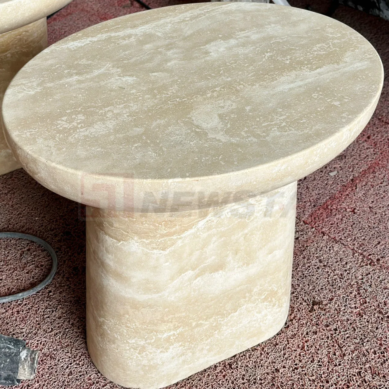 Newstar Stone Living Room Simple Design Natural Marble Table Home Decor Travertine Round End Side Table