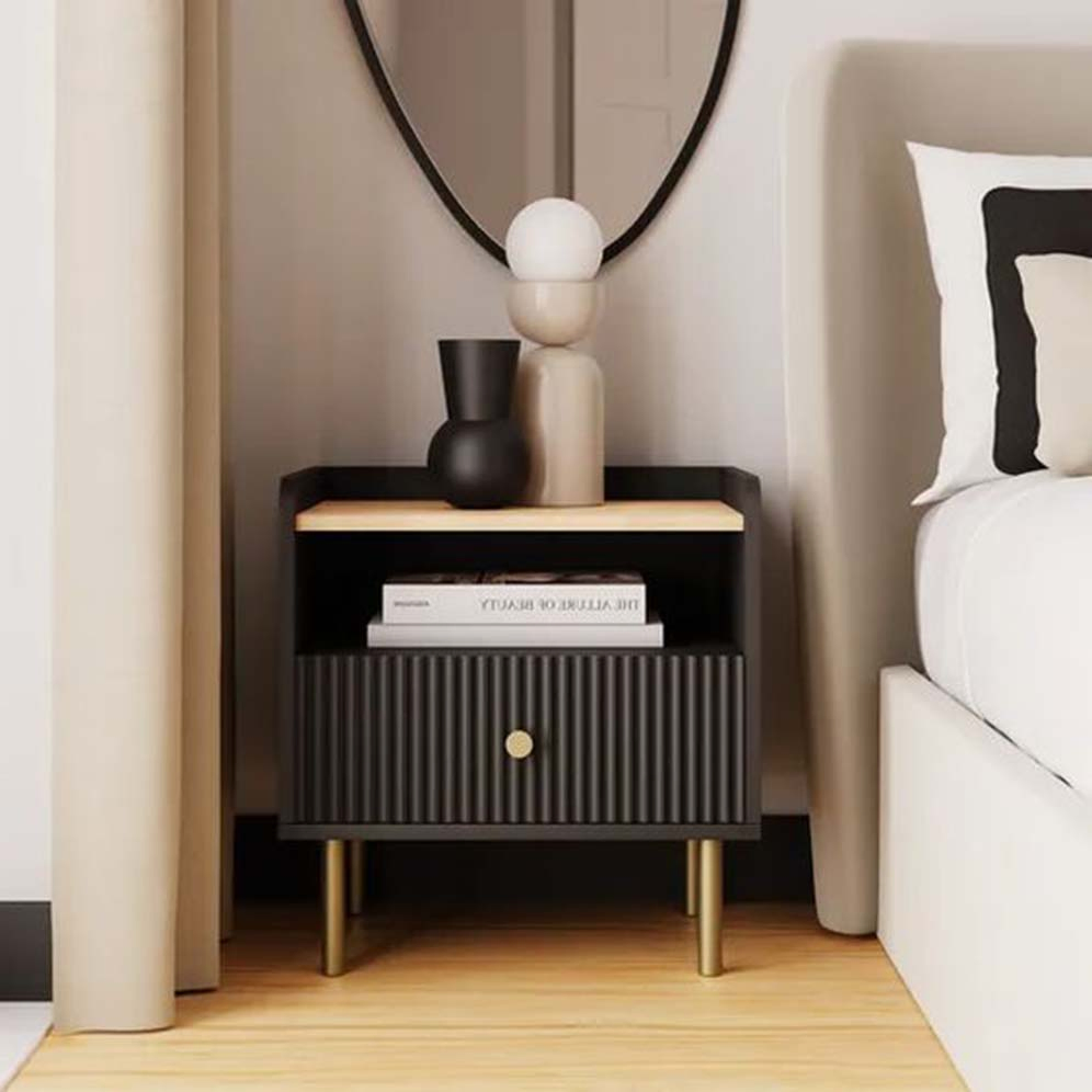 [Modern Simple Wind] Solid Wood Bedside Cabinet with Drawer Locker Bedroom Bedside Cabinet Small Storage Cabinet Nightstands