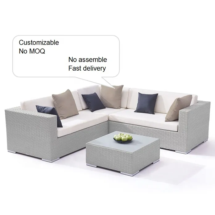Beach Aluminum Wicker Sofa