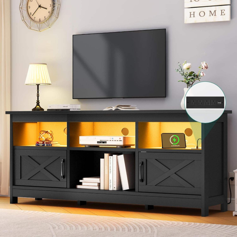 Living Room Bedroom Hotel Modern Contemporary LED Light TV Stands