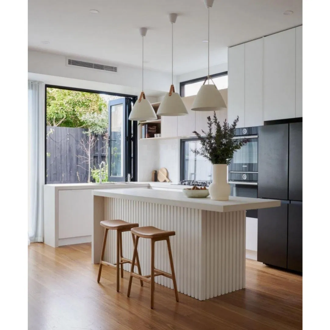 Custom Built Mudroom Cabinets Including Bench Seating and Individual Storage Lockers
