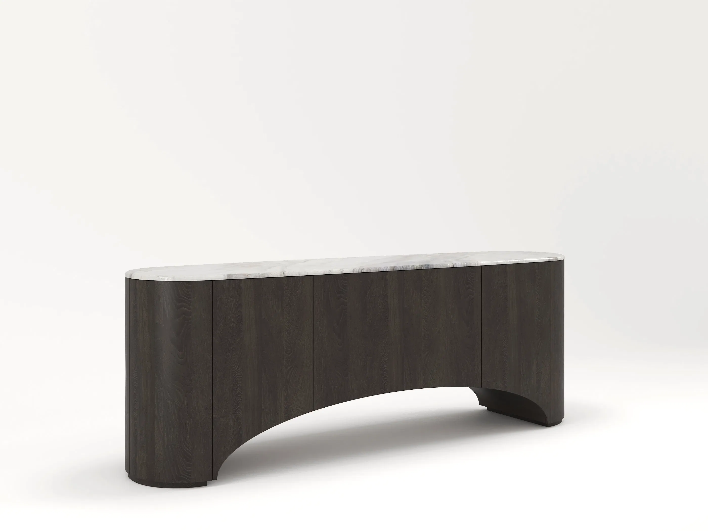 Dining Room Solid Wood Light Luxury Marble Top Storage Sideboard