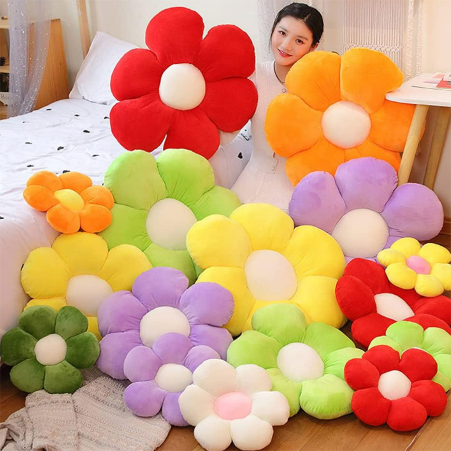 Flower Plush Throw Pillows, Flower Floor Pillow Seating Cushion