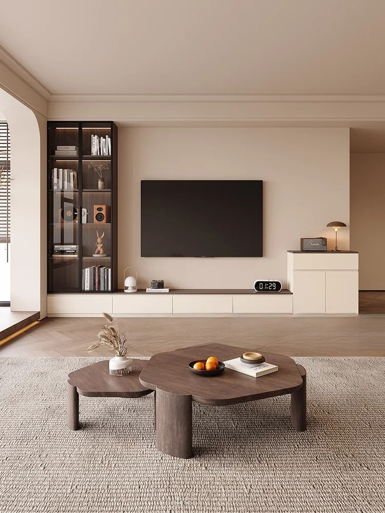 Stylish Modern TV Stand in Rich Walnut Finish for Living Rooms