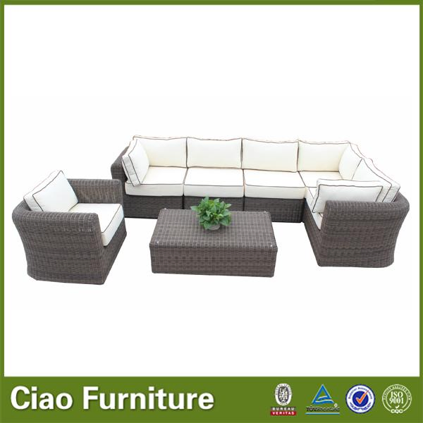 Wicker Rattan Sectional Lounge Sofa Set Garden Outdoor Furnitures (CF898)