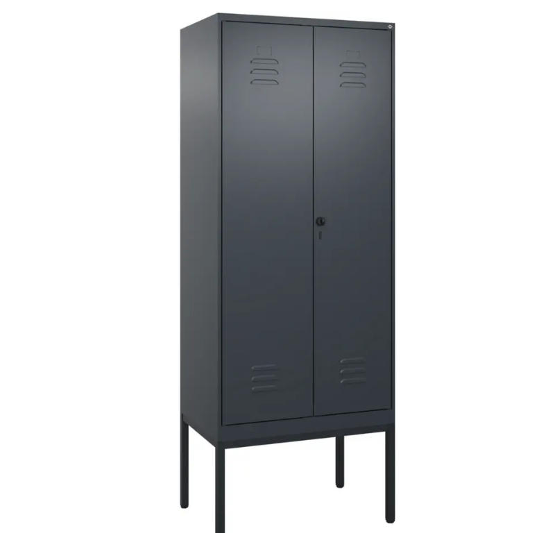 Durable Steel Poolside Bench with Built-in Storage Locker