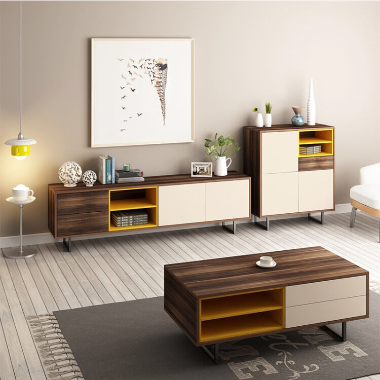 Hot Selling Modern Home Living Room Bedroom Furniture Wooden Wall TV Cabinet Coffee Table Set TV Stand (UL-11N1149)