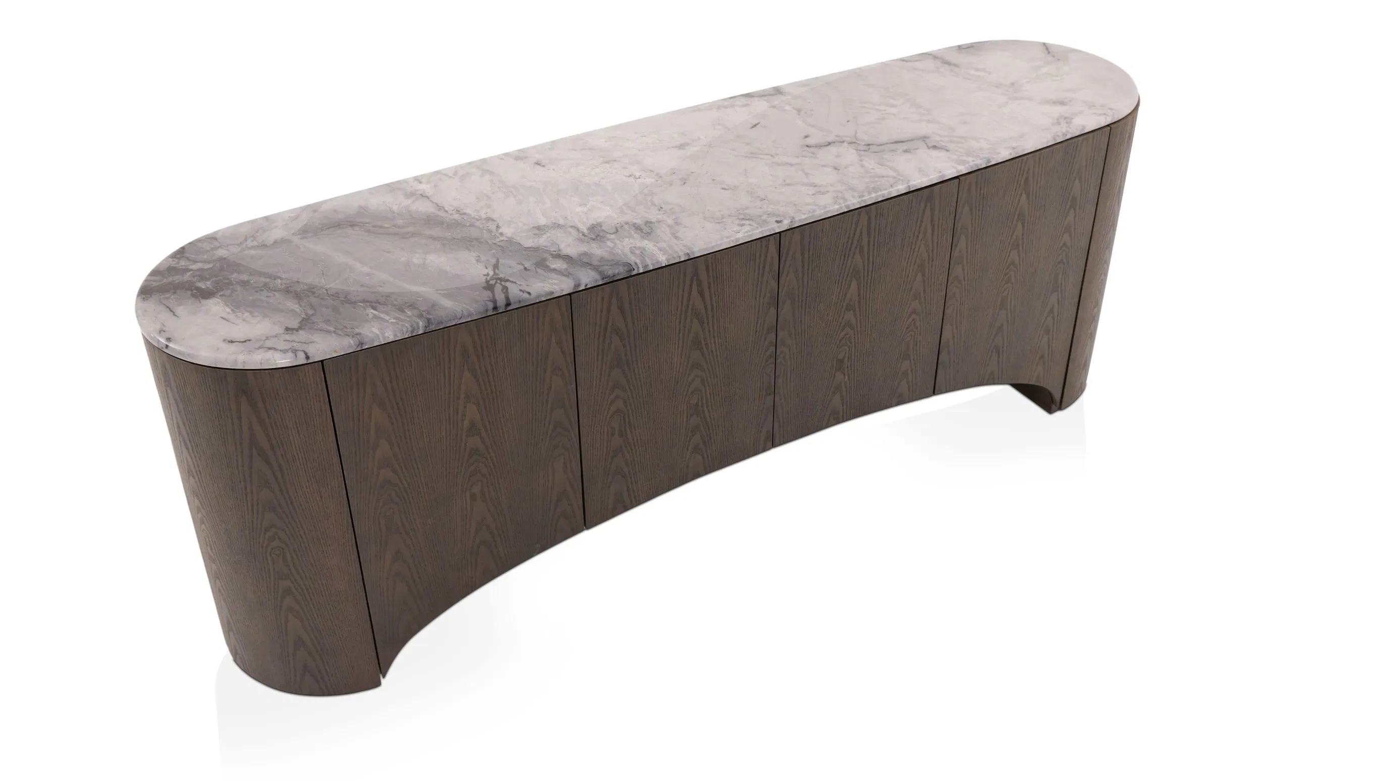 Dining Room Solid Wood Light Luxury Marble Top Storage Sideboard