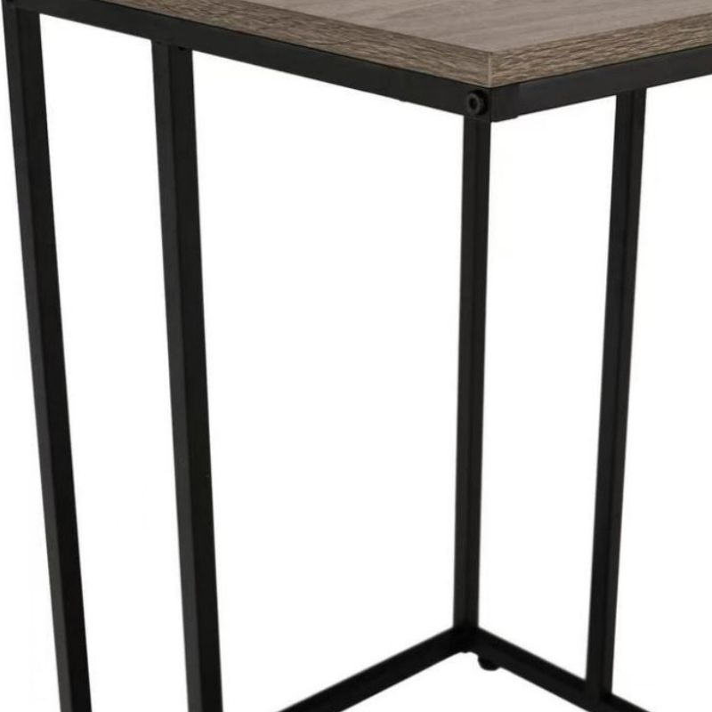 Modern Square C Shaped Coffee Side Table with Metal Frame for Home Living Room Sofa End Table Furniture