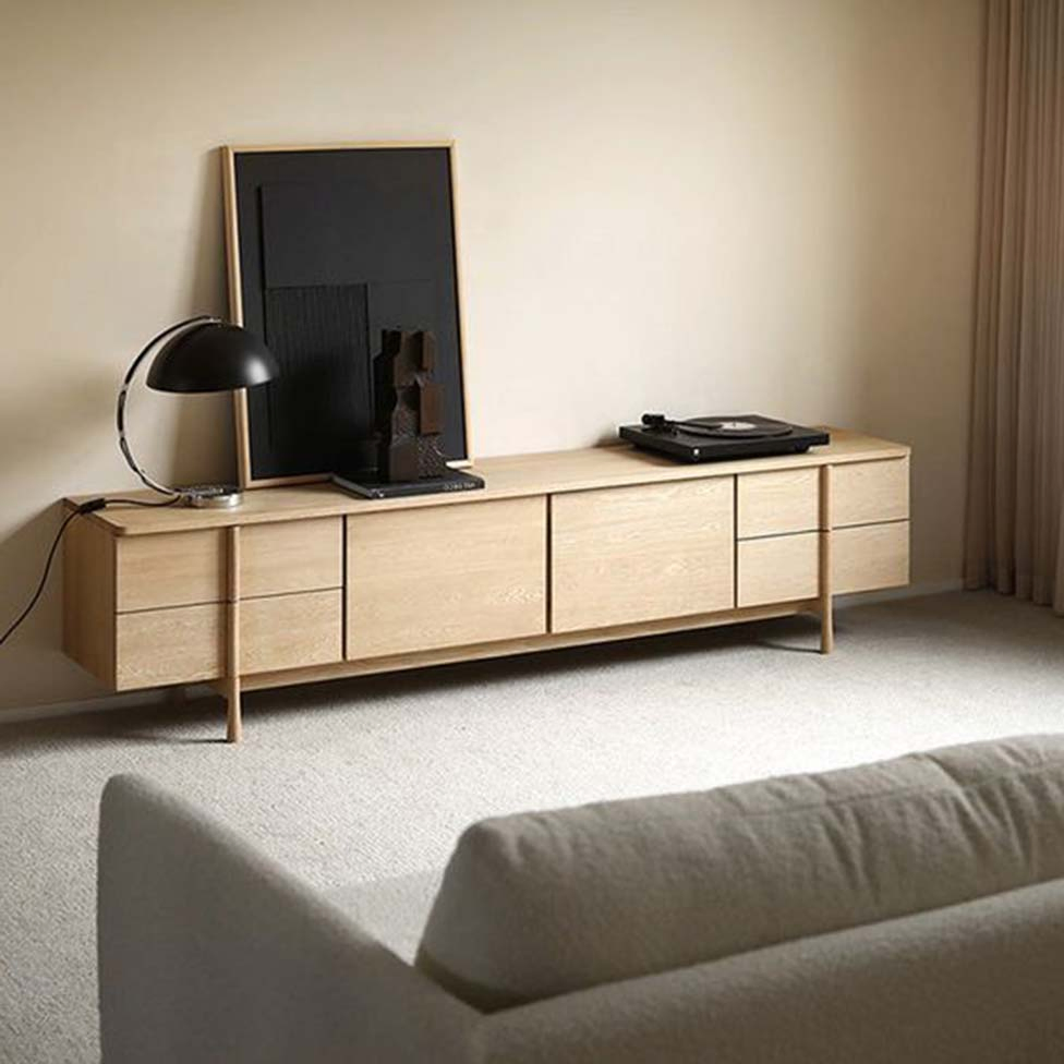 [Light Luxury Style] Golden Frame TV Cabinet Living Room Combination Furniture Fashion Simple TV Cabinet TV Stand