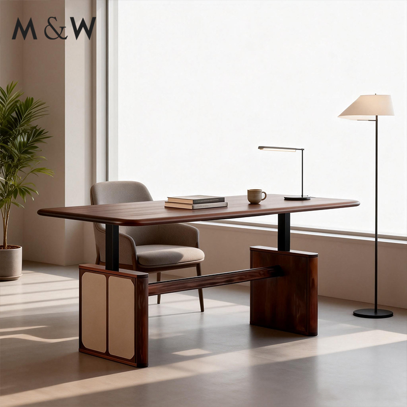 M&W Dual Motor Electric Memory Standing Electronic up Down Sit Stand Office Veneer Adjustable Height Desk