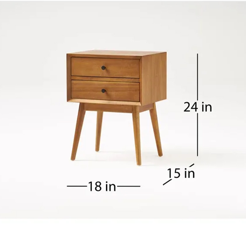 Multi-Functional Simple Wooden Bamboo Bedroom Furniture Beside Table Nightstand with Storage Space