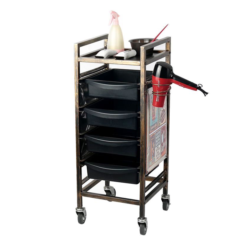 Stylish Rolling Bar Cart with Wine Rack and Glass Holder