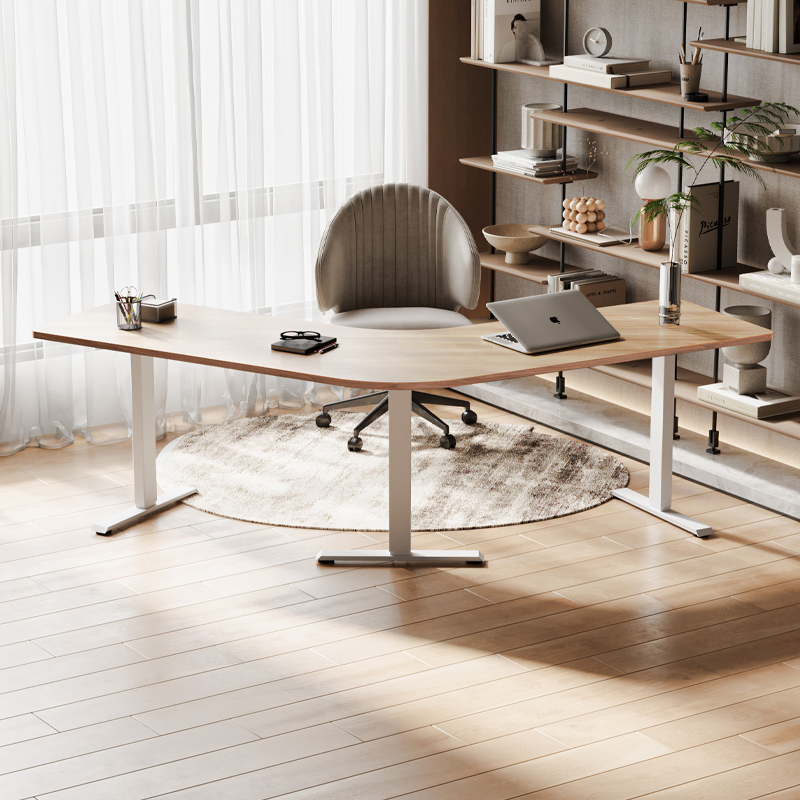 High Quality Modern L-Shaped Triple Motor Standing Desk Ergonomic Sit-Stand Desk for Workstation