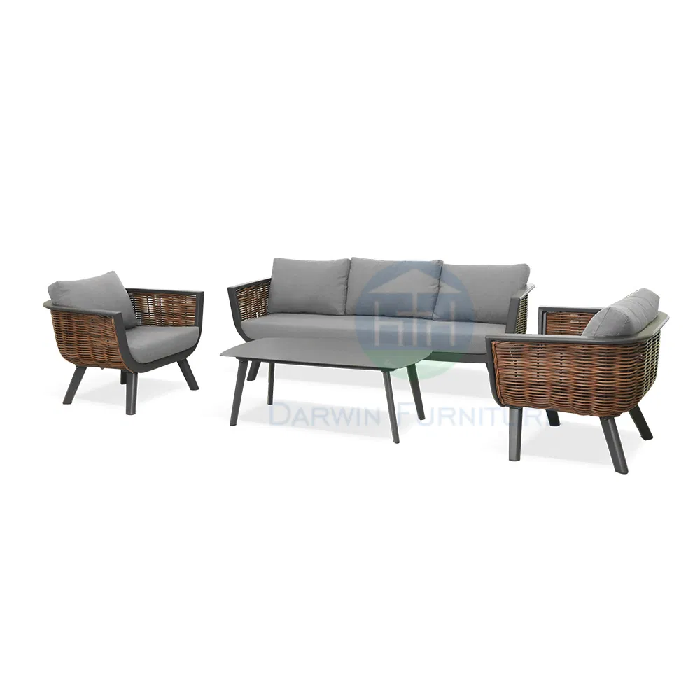 Wholesale Customization Patio Furniture Wicker Outdoor Garden Furniture Outdoor Aluminum Customizable Sectional Sofa