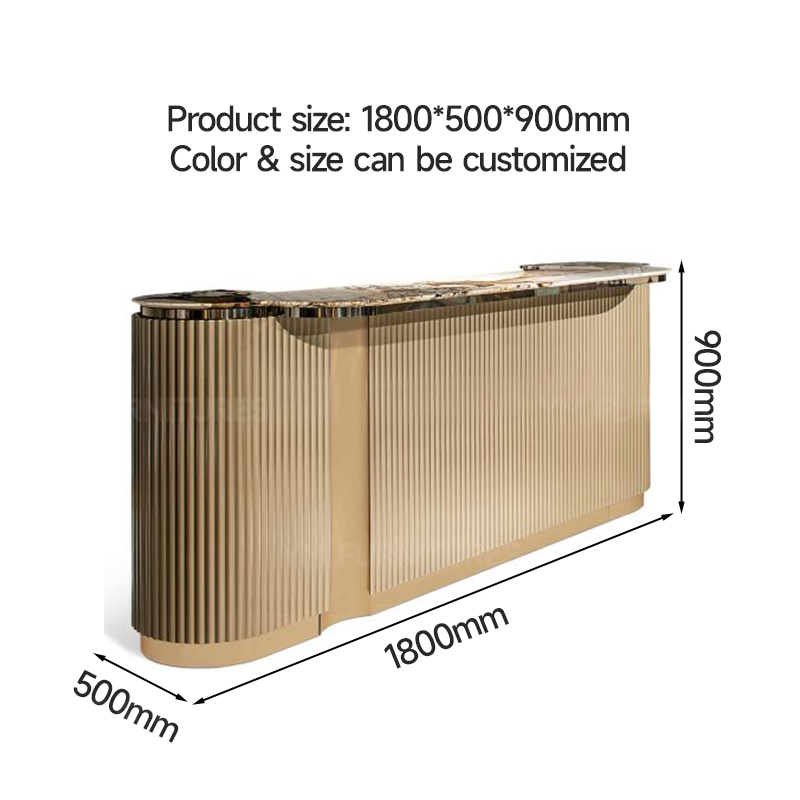 Modern Dining Room Large Wooden Buffet Cabinet Luxury Storage Marble Sideboard