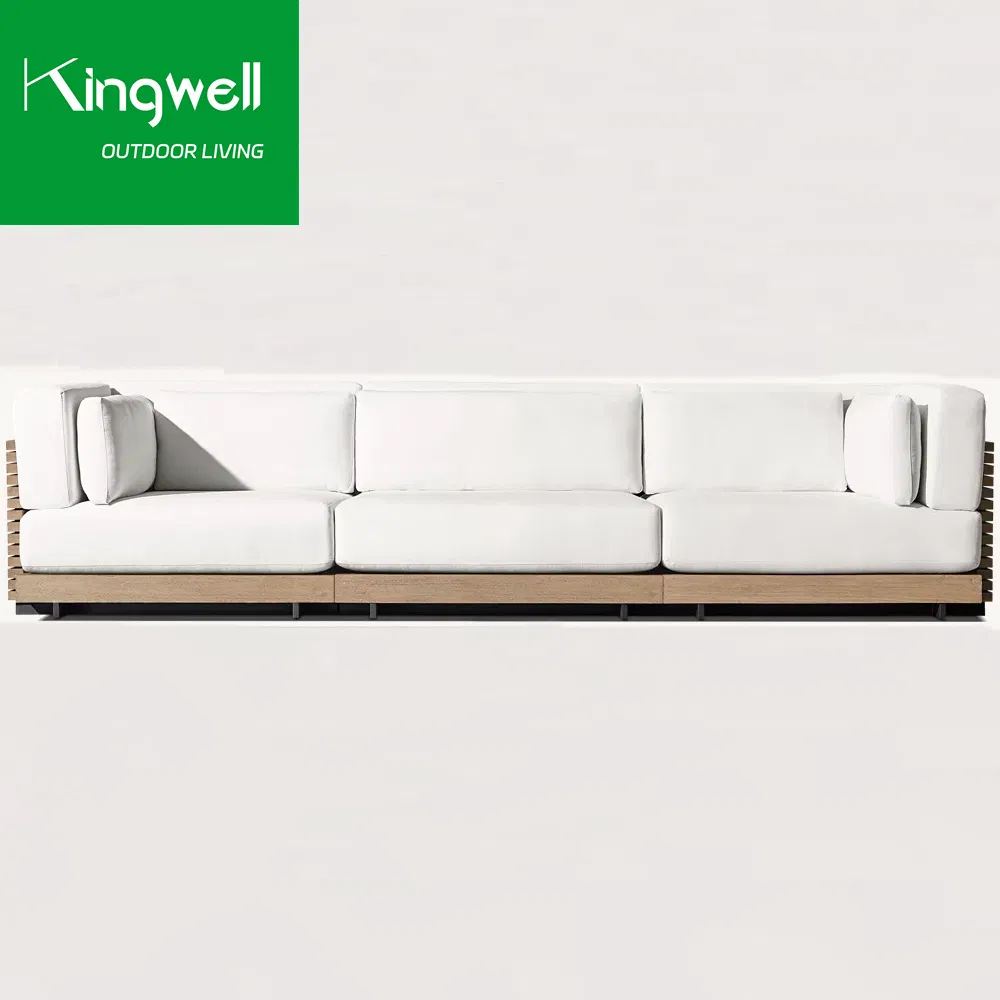 Modern Garden Furniture Sofa Sets Teak Wood Sectional L Shape Outdoor Sofas