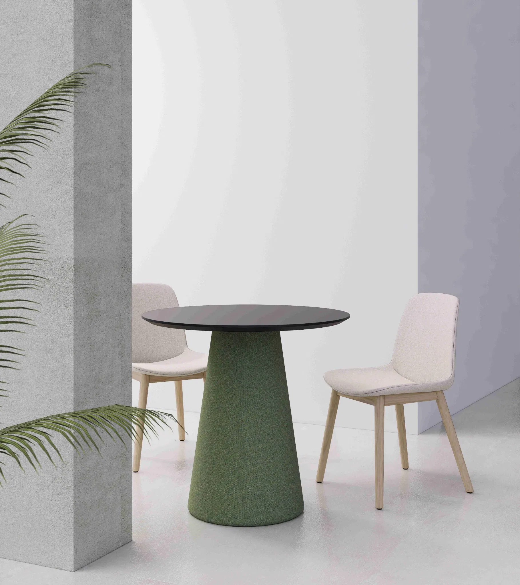 Modern Customerized Simple Small Round Wooden Base MFC Paper Top Coffee Tea End Bedside Table for Living Room Balcony