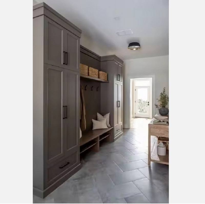 Shaker Cupboard Kitchen Wood Mudroom Bench Furniture Luxury Shoes Rack Pantry Interior Set Modern Doors Cabinets Design