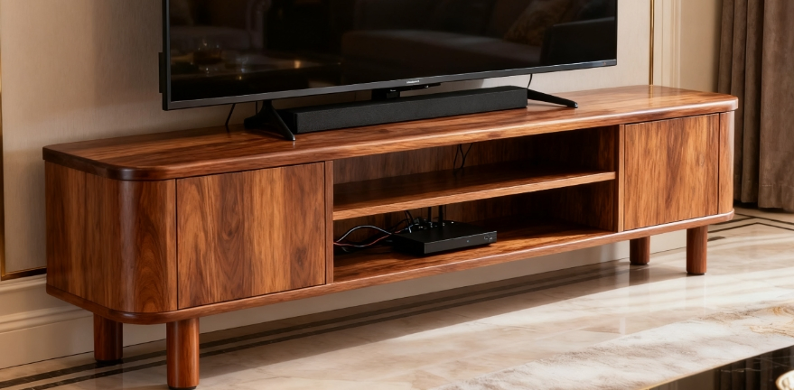 Elegant Solid Wood TV Stands for Modern Living Rooms