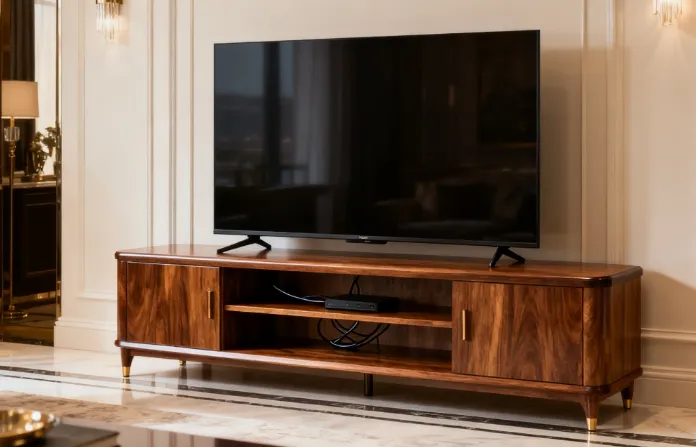 Solid Wood TV Stand Detail