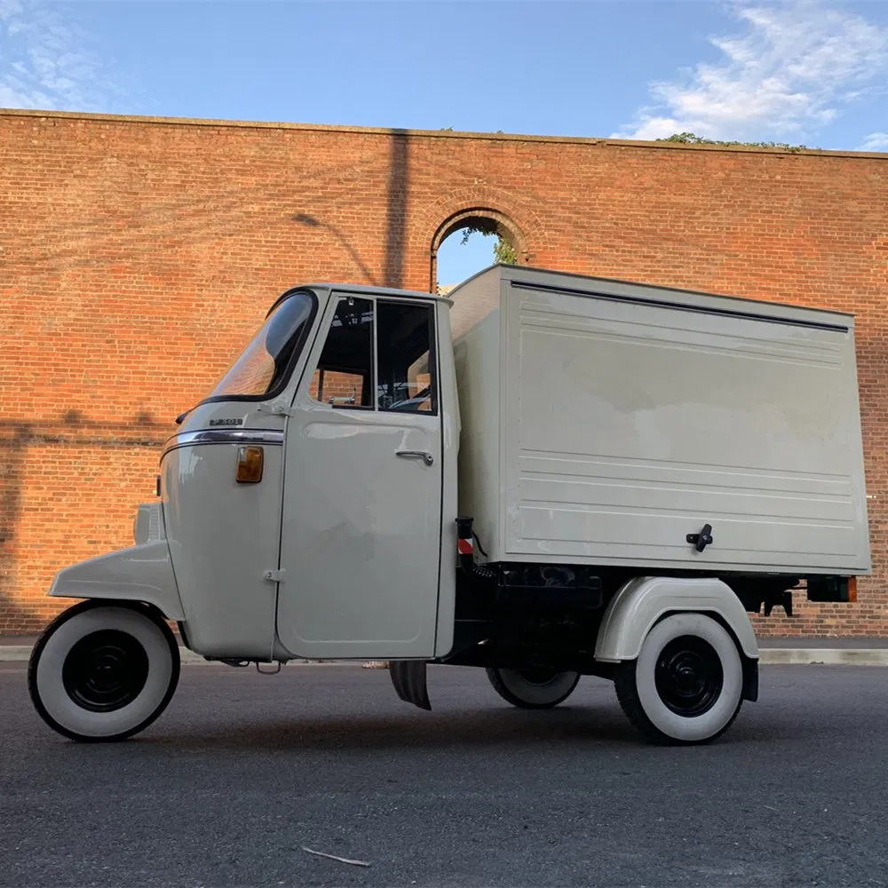 Vintage Piaggio Ape Bar Food Truck Mobile Batch Craft Cocktails Outdoor Snack Drink Cart for Cold Brew Coffee and Non-Alcoholic