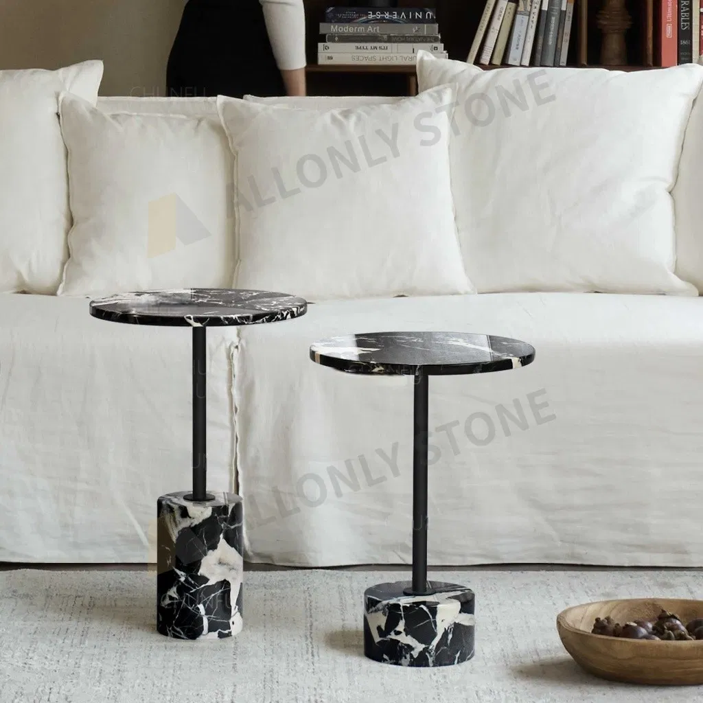 Living Room Furniture Marble Coffee Side Table Modern Design Entryway Grand Antique Black Marble Hallway Porch Luxury Napoleon Black Marble Console Table