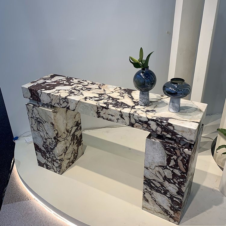Nordic Style Natural Stone Marble Entryway Console Table Home Furniture Italian Calacatta Viola Marble Console Table