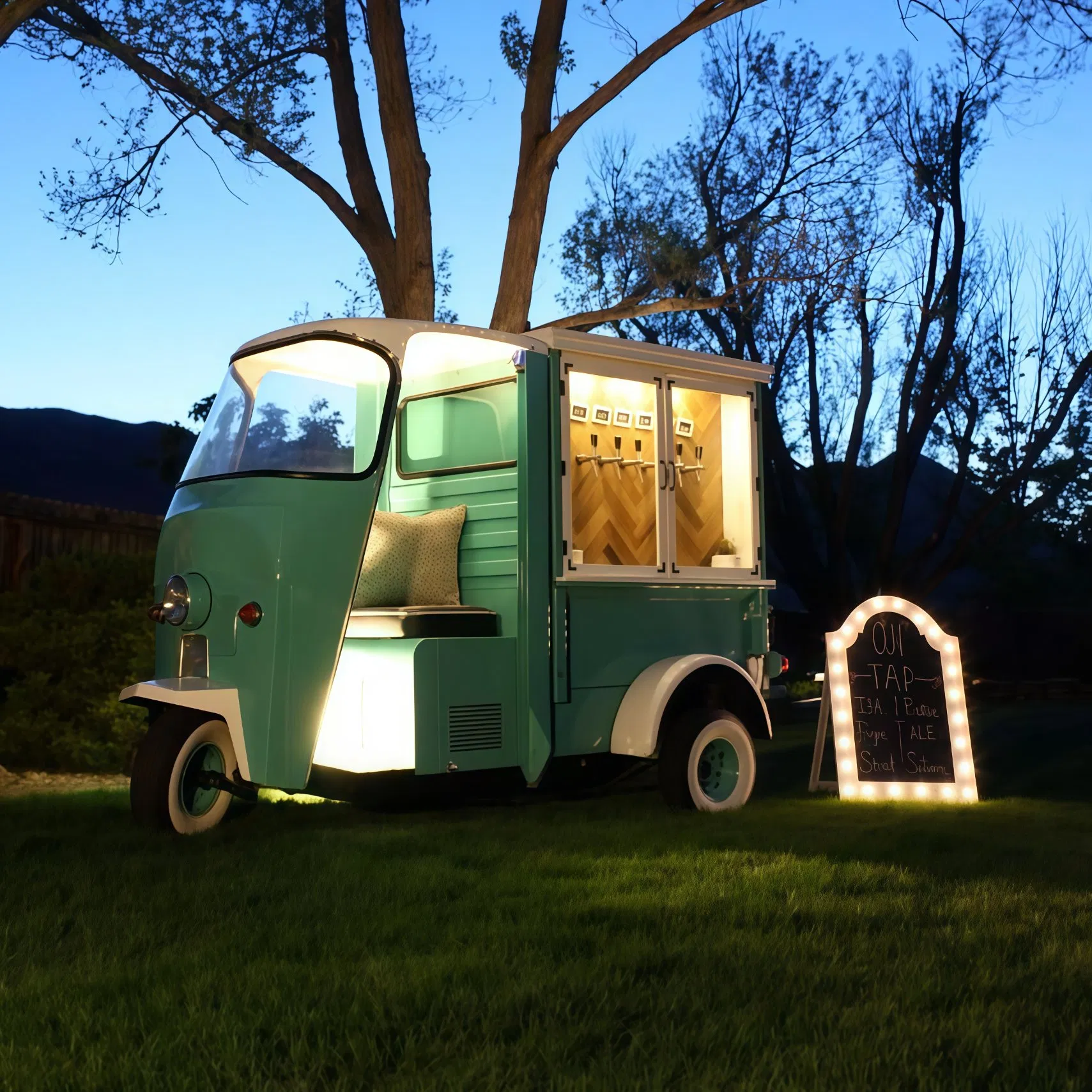 New Factory Customized Ice Cream Cart Ape Coffee Shop Electric Tuk Tuk Trucks Restaurant Fruit Stand Mobile Beer Bar Cart