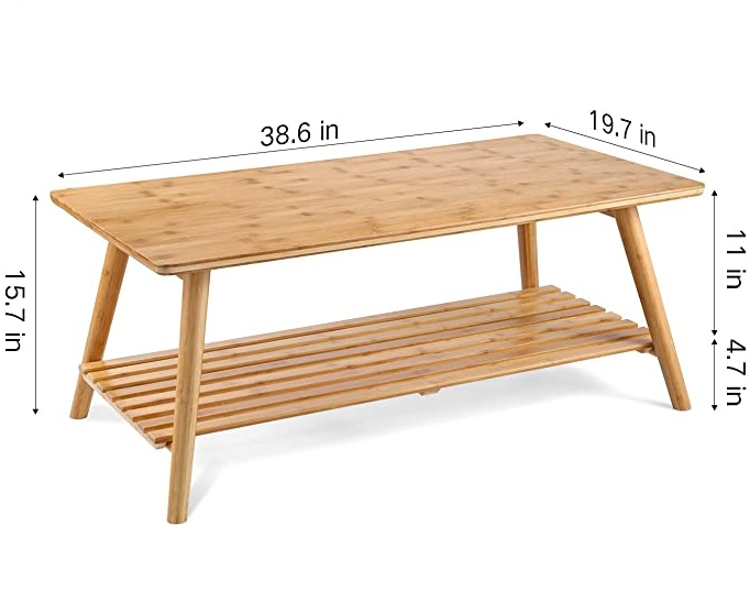 Foldable Luxury Bamboo Coffee Table Modern Sofa End Table for Living Room Furniture