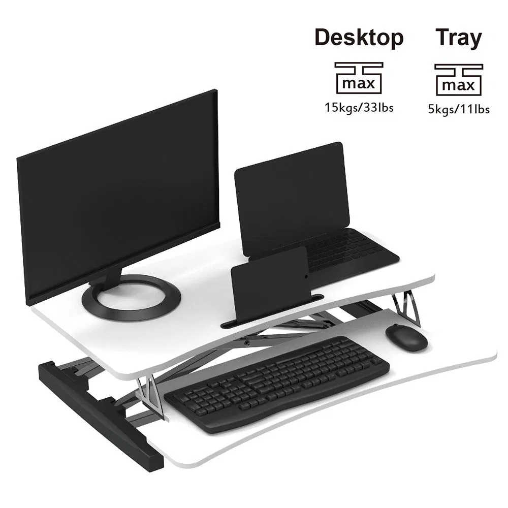 Charmount Ergonomic Pneumatic Height Adjustable Laptop and Computer Office Standing Desk Converter