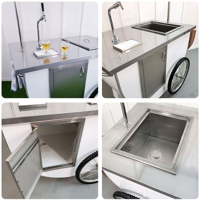 Prosky Pedal-Bar Coffee Champagne Cart for Wedding and Events