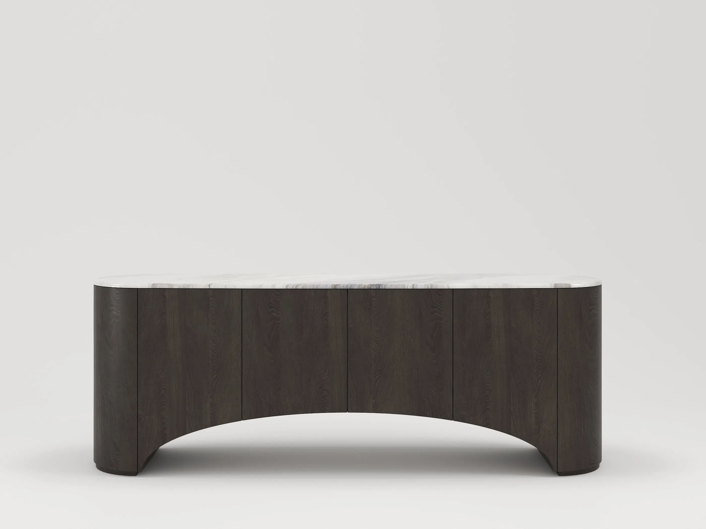 Dining Room Solid Wood Light Luxury Marble Top Storage Sideboard