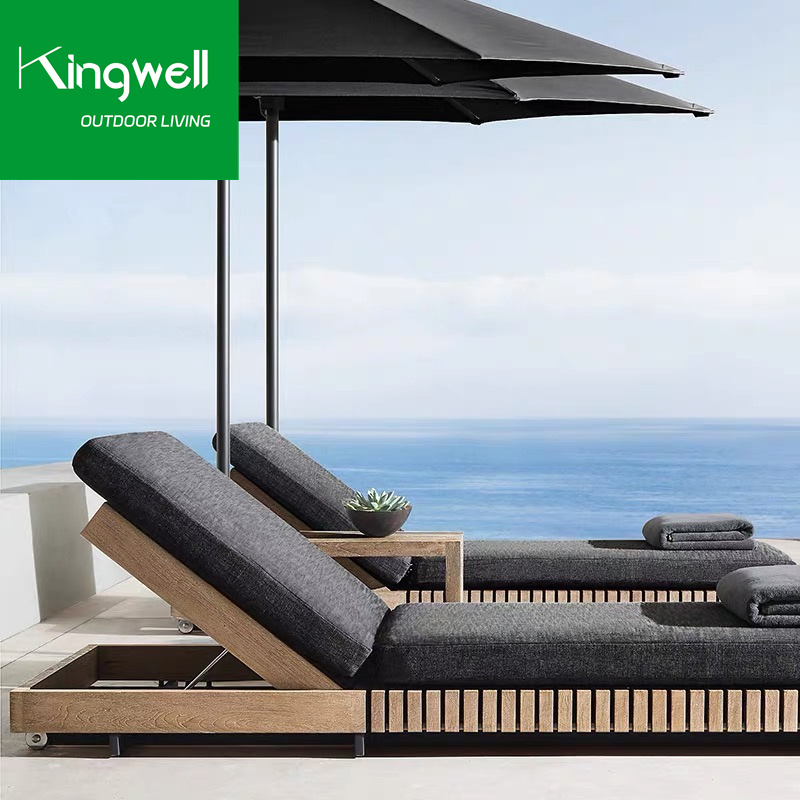 Modern Garden Furniture Sofa Sets Teak Wood Sectional L Shape Outdoor Sofas