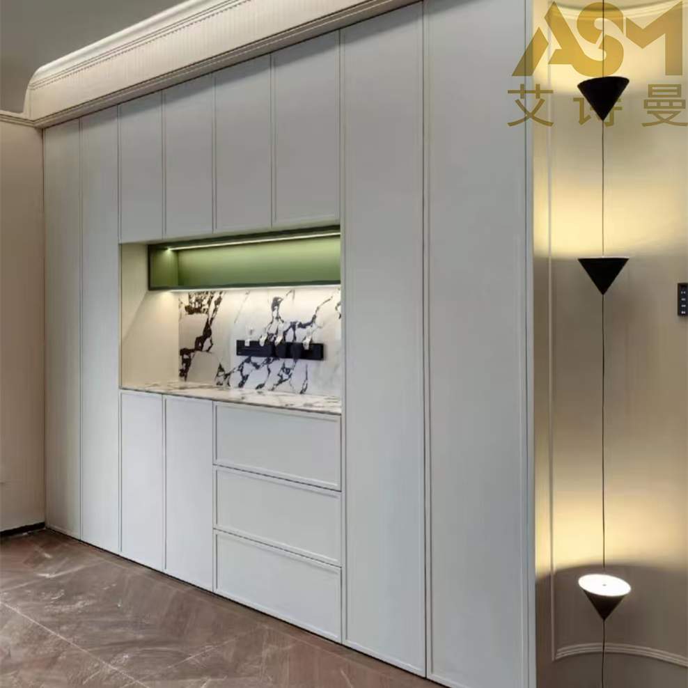 Factory Wholesale Black Accent Cabinet Sideboard with Adjustable Shelves Modern Solid Wood Dining Room Solid Wood Green Sideboard