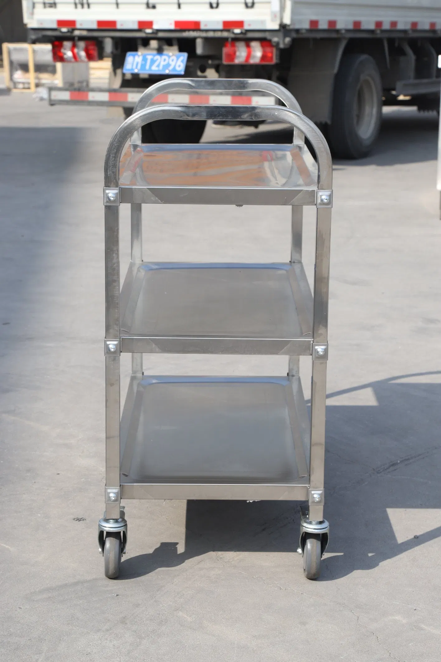 Bar Stainless Steel Drinking Cart Serving Trolley Wine Food Utility Dining Service Cart for Hotel Fast Food Restaurant Using