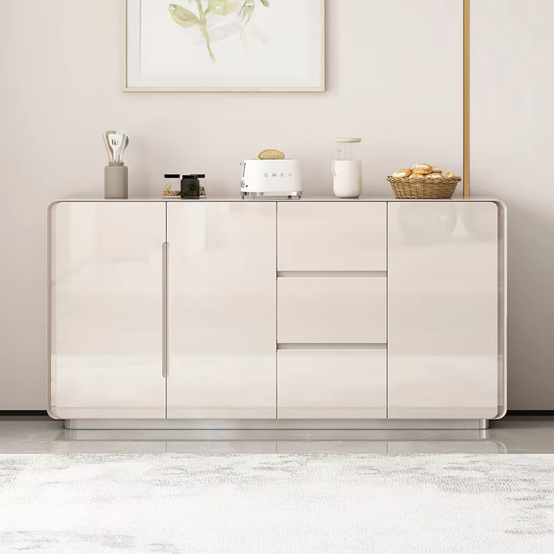 Modern White Glossy Italian Luxury Kitchen Cabinet Dining Room Buffet Storage Sideboard for Living Room
