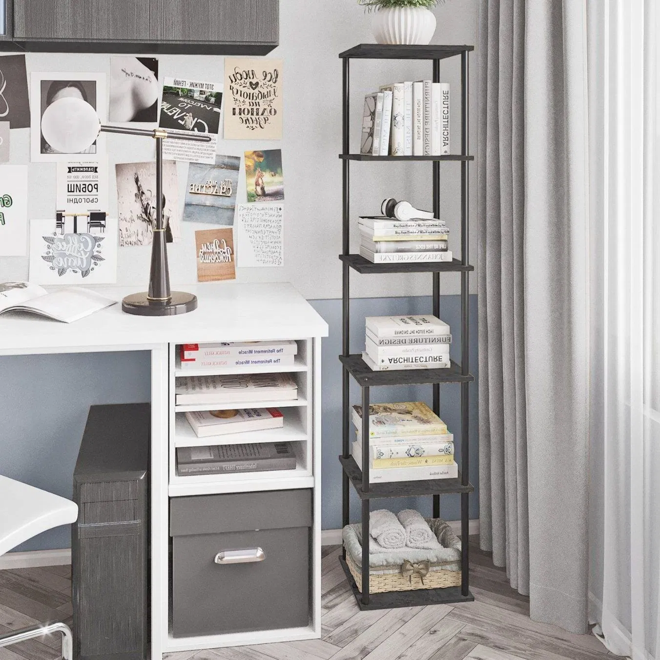 Chinese Origin Steel Wood Wall Bookshelf with Customized Specifications