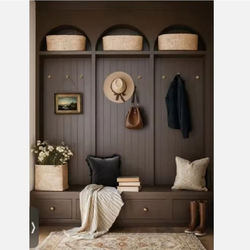 Shaker Cupboard Kitchen Wood Mudroom Bench Furniture Luxury Shoes Rack Pantry Interior Set Modern Doors Cabinets Design