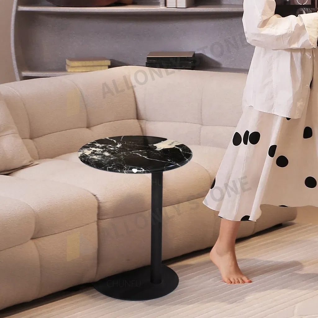Living Room Furniture Marble Coffee Side Table Modern Design Entryway Grand Antique Black Marble Hallway Porch Luxury Napoleon Black Marble Console Table