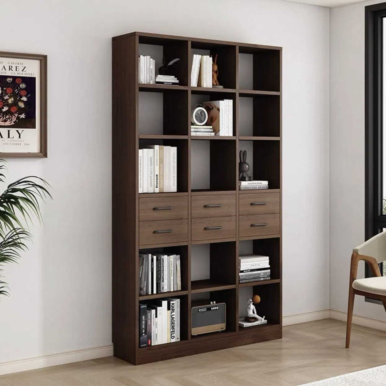 Elegant Solid Wood Corner Bookshelf for Modern Home Decor