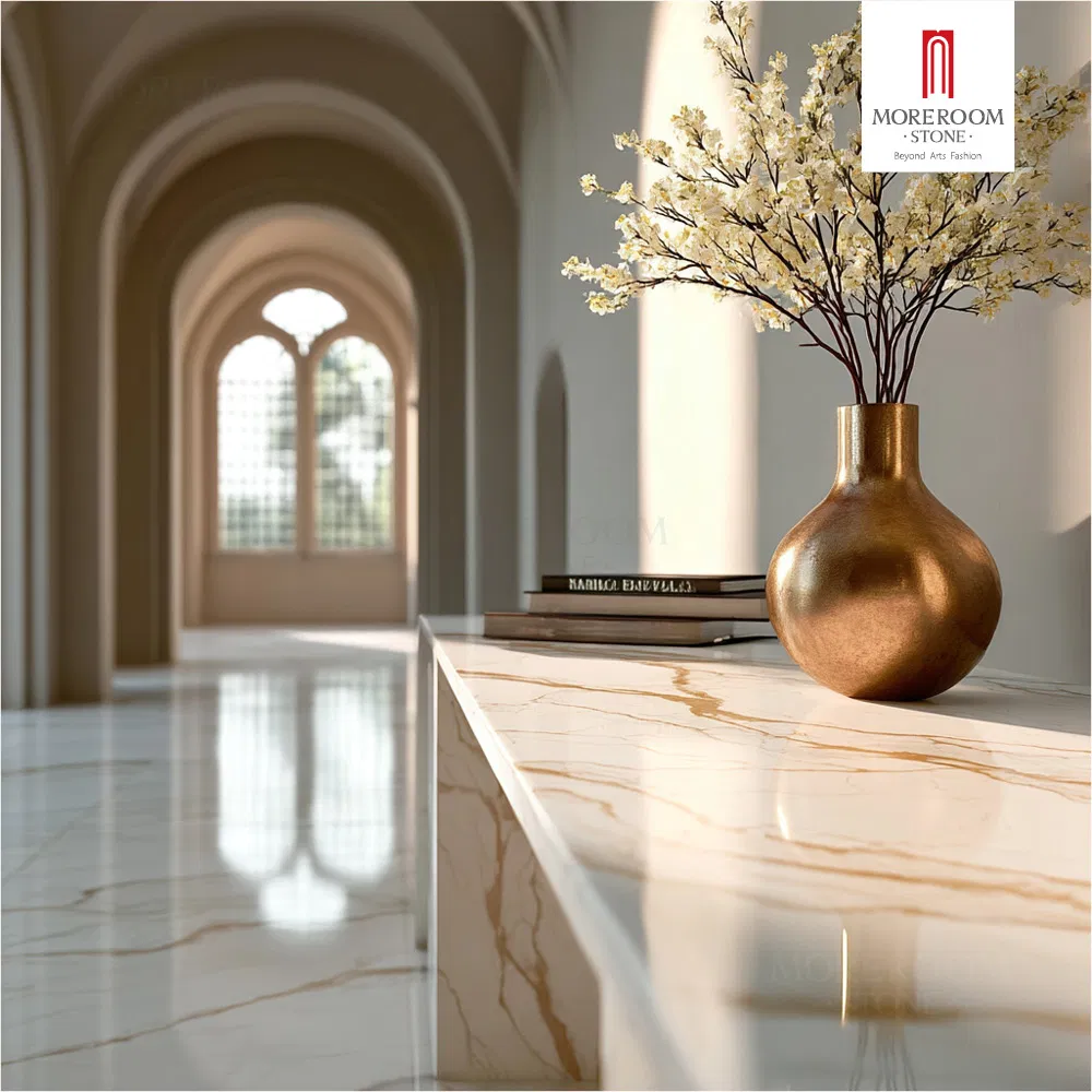 Modern Console Table Sintered Stone Top and Legs Entryway Table for Hallway