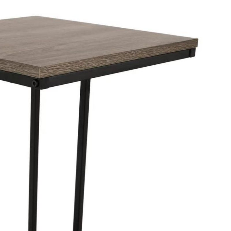 Modern Square C Shaped Coffee Side Table with Metal Frame for Home Living Room Sofa End Table Furniture