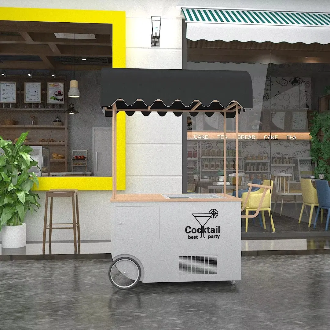 Retail Shopping Mall Special Transportation Ice Cream Cart Fruit Juice Bar