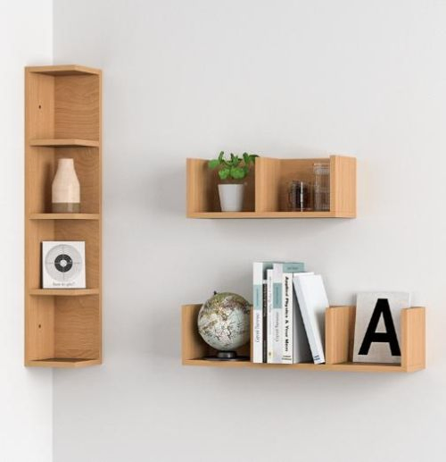 Floating Wooden Storage Rack: a Display Shelf for Books, Bathroom