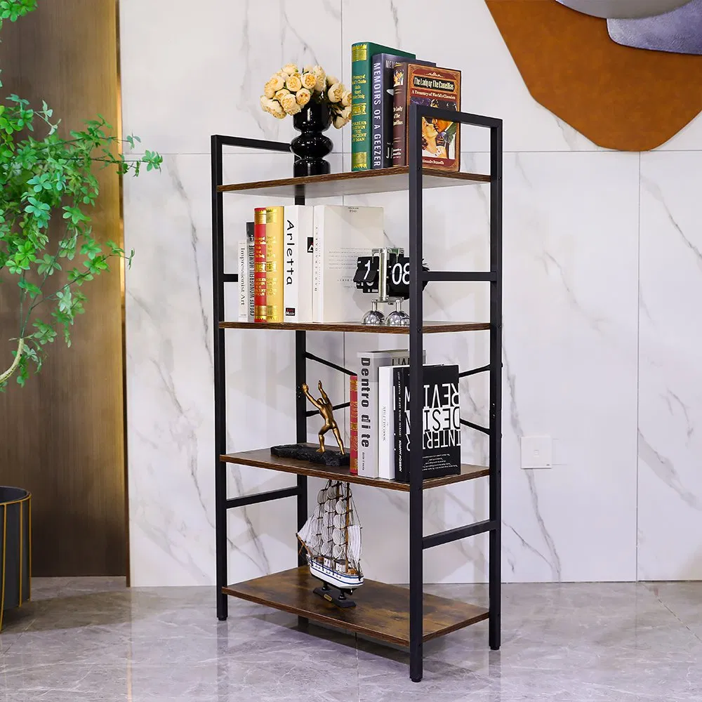 Vintage Ladder Bookshelf in Reclaimed Wood Leaning Freestanding Shelf for Corner Spaces