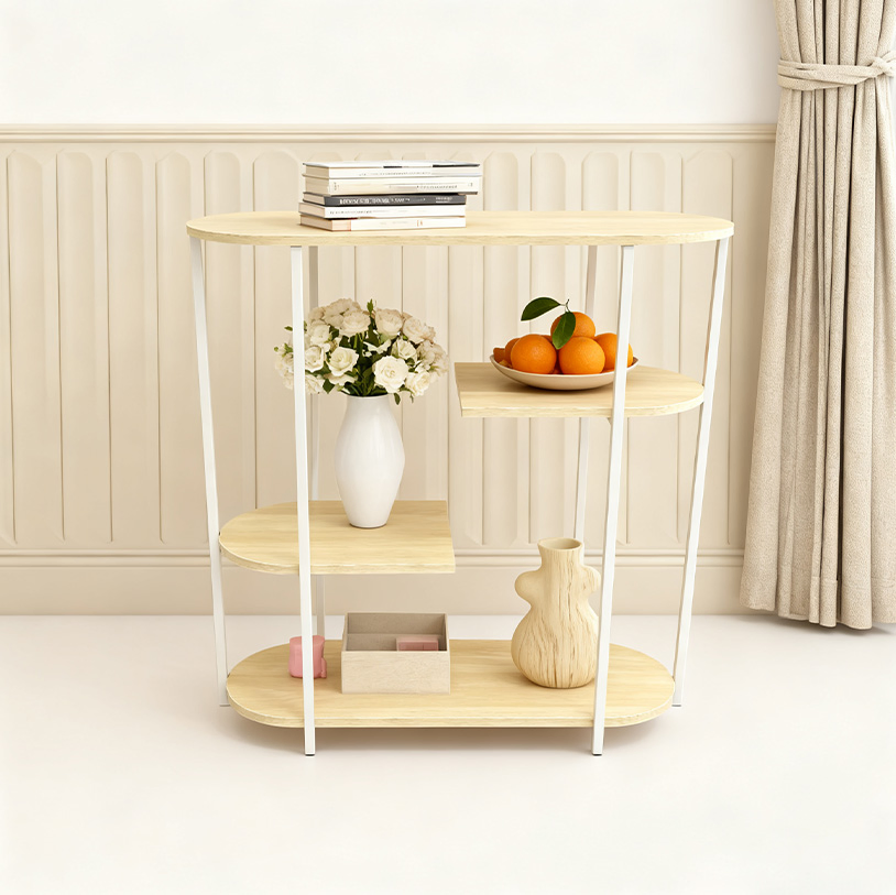 Narrow Storage Shelves Metal Entryway Table Long Hallway Table Metal Console Table for Entrances Living Room