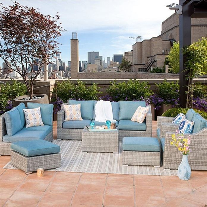 Hot Sale Modern Outdoor Patio Sectional Sofa Set for Villa